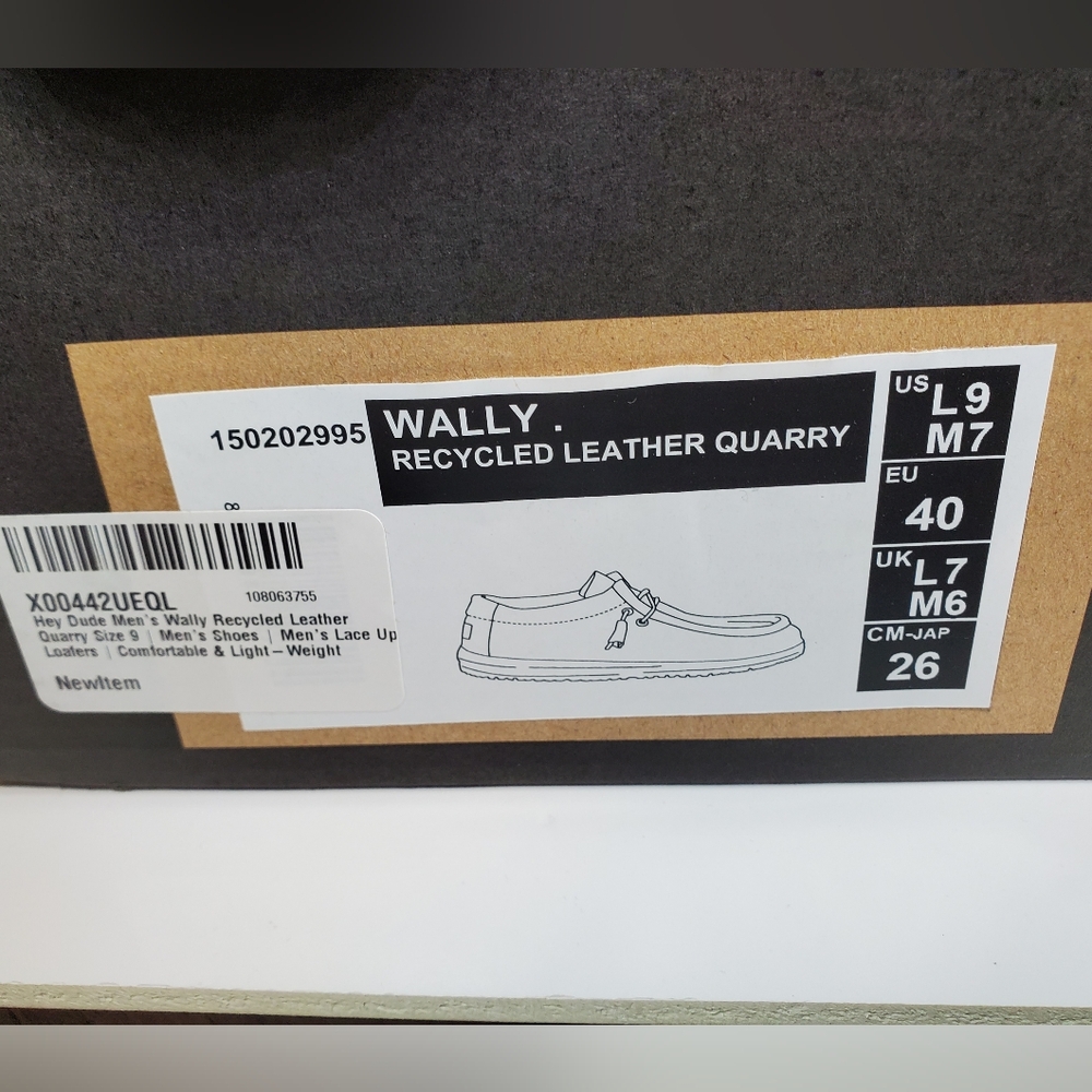 NEW Hey Dude Womens Quarry Gray Leather Casual Comfort Shoes Womens 9 - Picture 12 of 12